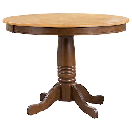 42" Round Single Pedestal Dining Table